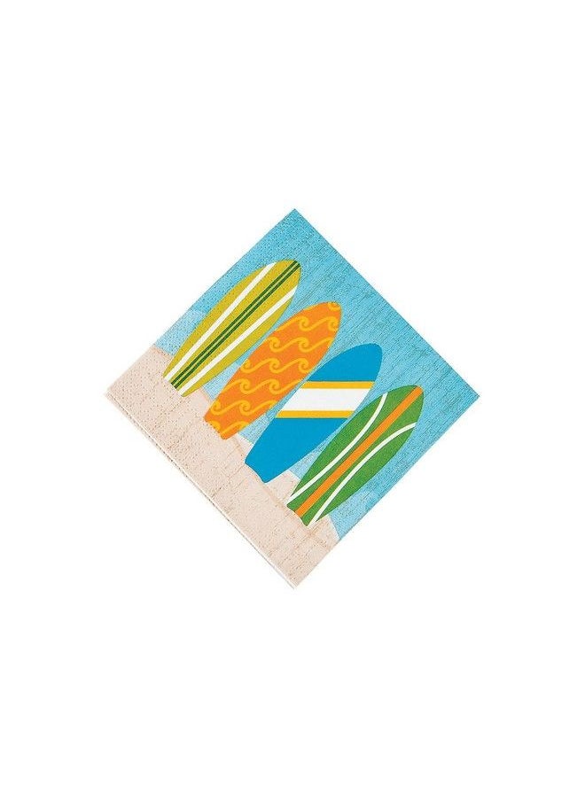 Fun Express Surfs Up Beverage Napkins Set Of 16 Birthday Party Supplies  - Image 2