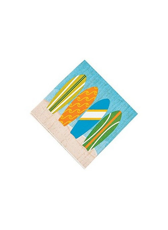 Fun Express Surfs Up Beverage Napkins Set Of 16 Birthday Party Supplies  - Image 1