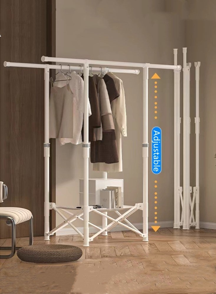 Kutis 1-Piece Cloth Drying Rack Foldable Stand Sturdy Clothes Dryer Indoor Outdoor Use Steel White 145x55x145 cm - Image 4