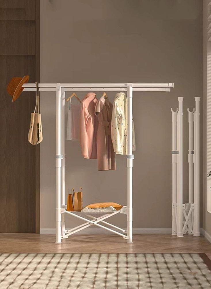 Kutis 1-Piece Cloth Drying Rack Foldable Stand Sturdy Clothes Dryer Indoor Outdoor Use Steel White 145x55x145 cm - Image 2
