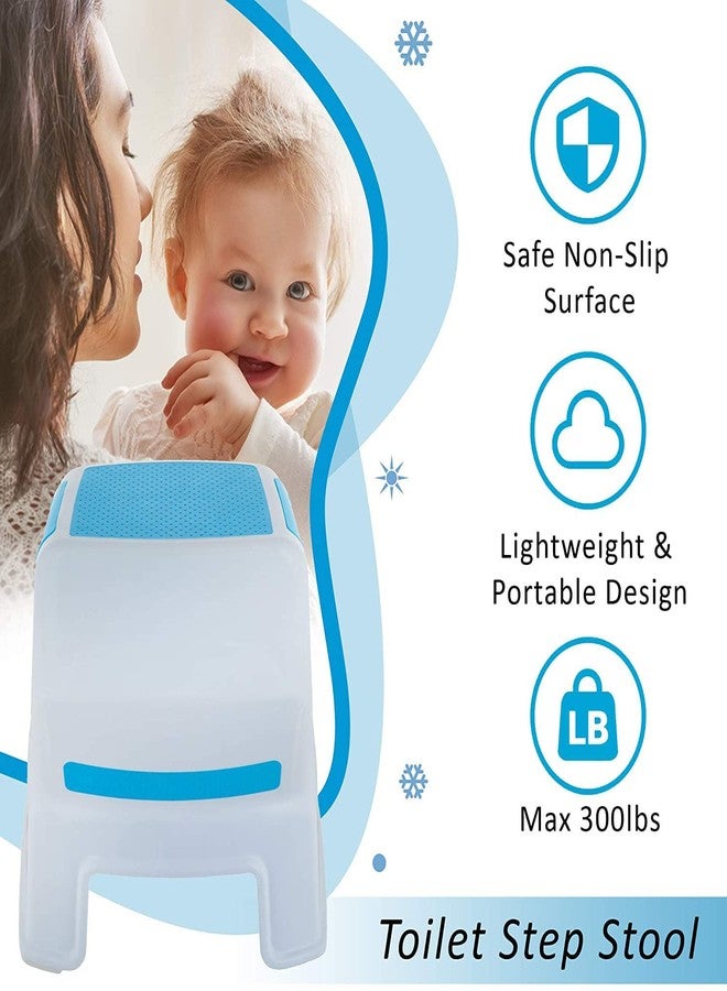 Prakal Toddler Step Stool for Bathroom Sink, 2 Step Stool for Kids Toilet Potty Training, Non-Slip Toddlers Baby Child Kid Plastic Poop Stools with Handle to Reach Kitchen Counter Bed - Image 3