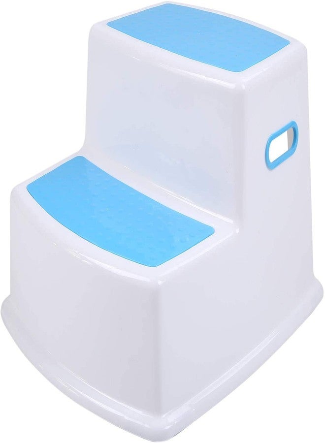 Prakal Toddler Step Stool for Bathroom Sink, 2 Step Stool for Kids Toilet Potty Training, Non-Slip Toddlers Baby Child Kid Plastic Poop Stools with Handle to Reach Kitchen Counter Bed - Image 1