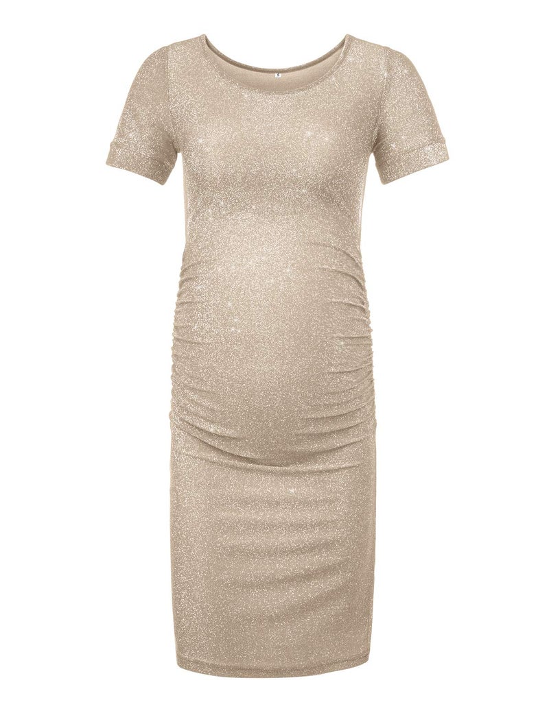 KIM S Maternity Dress for Photoshoot Champagne Medium - Image 3
