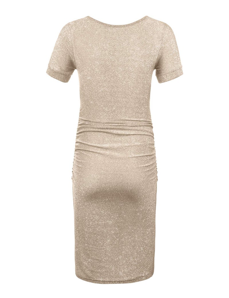 KIM S Maternity Dress for Photoshoot Champagne Medium - Image 4