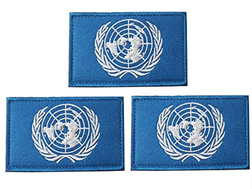 JAVD 3Pack UN Flag United Nations Embroidery Patch for Hats, Tactical Bags, Jackets, Clothes - Team Military Patch - Image 5