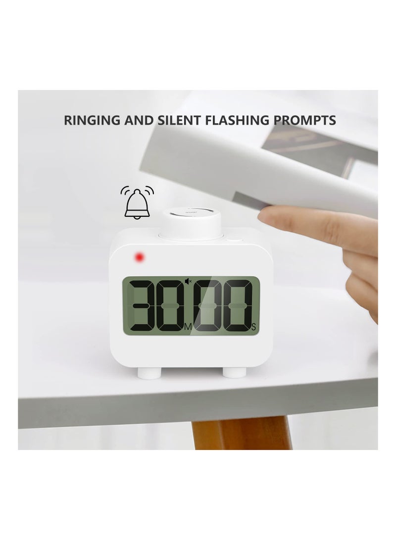 Digital Timer Kitchen Visual Digital Timer Rotating Mute Timer For Kids And Adults Timers For Cooking Study Exercise Bathroom Productivity'S Time Management  - Image 4