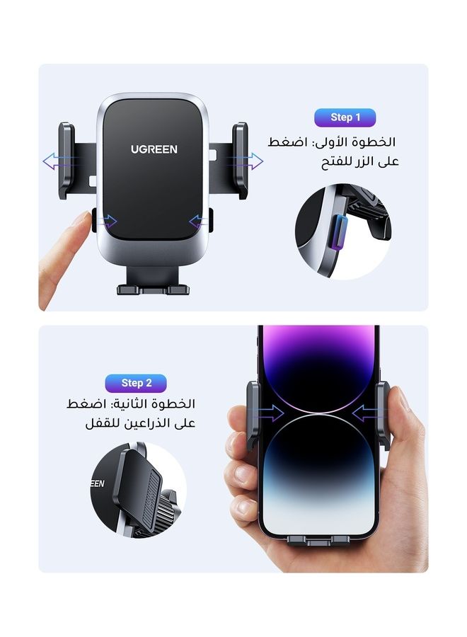 Ugreen Car Phone Holder Phone Holder Car For Air Vent Anti Shake Mobile Holder Car With Ultra Stable Hook Design Car Phone Mount Compatible With Phones iPhone 16/15/14 Series Samsung S24 S23, Xiaomi etc Black - Image 4
