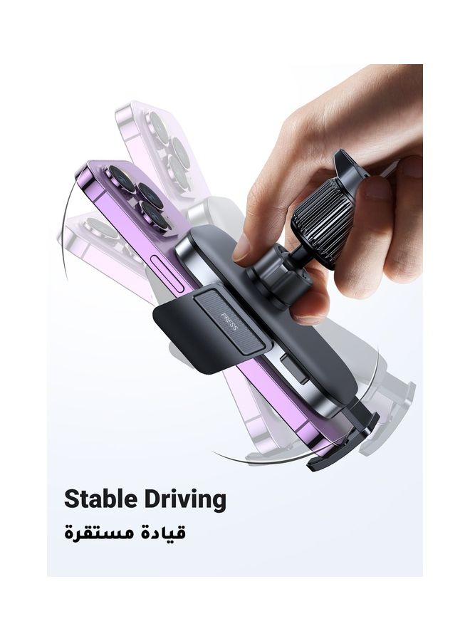 Ugreen Car Phone Holder Phone Holder Car For Air Vent Anti Shake Mobile Holder Car With Ultra Stable Hook Design Car Phone Mount Compatible With Phones iPhone 16/15/14 Series Samsung S24 S23, Xiaomi etc Black - Image 3