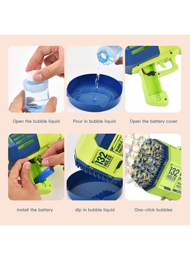 ECVV Upgraded Bazooka Bubble Machine Gun 132 Holes Bubble Blower | Rocket Launcher Bubble Maker with Colorful Lights | Bubble Blaster Foam Maker Guns | Outdoor Toys | Party Favors Gift for Toddlers - Image 5