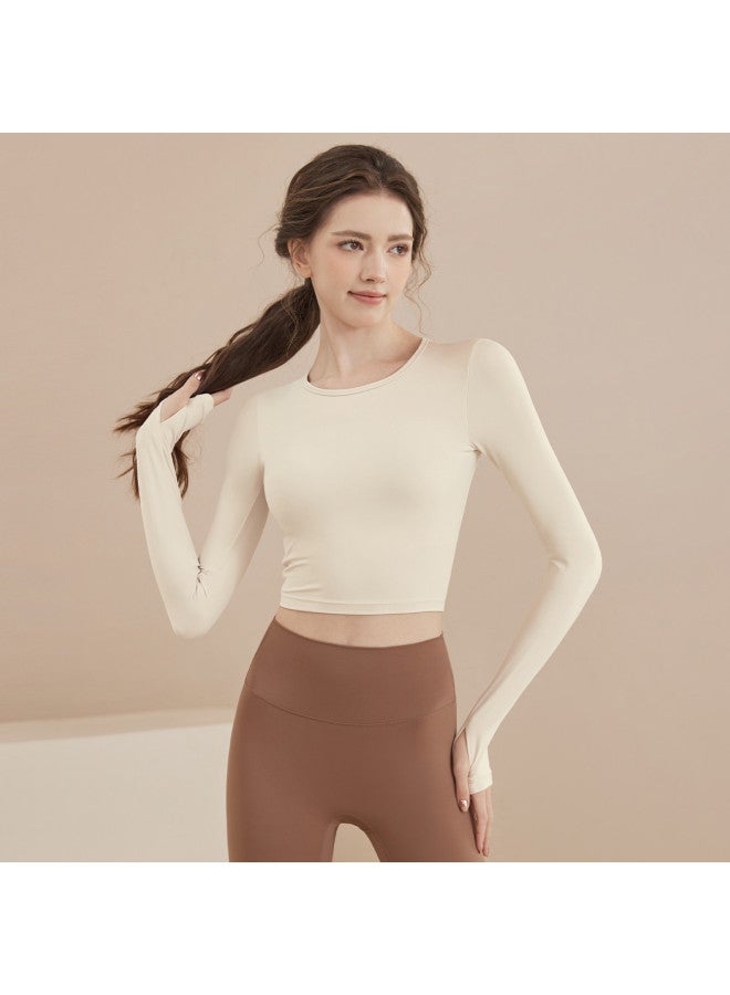YouYou Yoga Wear 2025 New Arrival Autumn Winter Women's Fixed Cup Long Sleeve With Padded Bra Sports Pilates Training Wear Fitness Top - Image 4