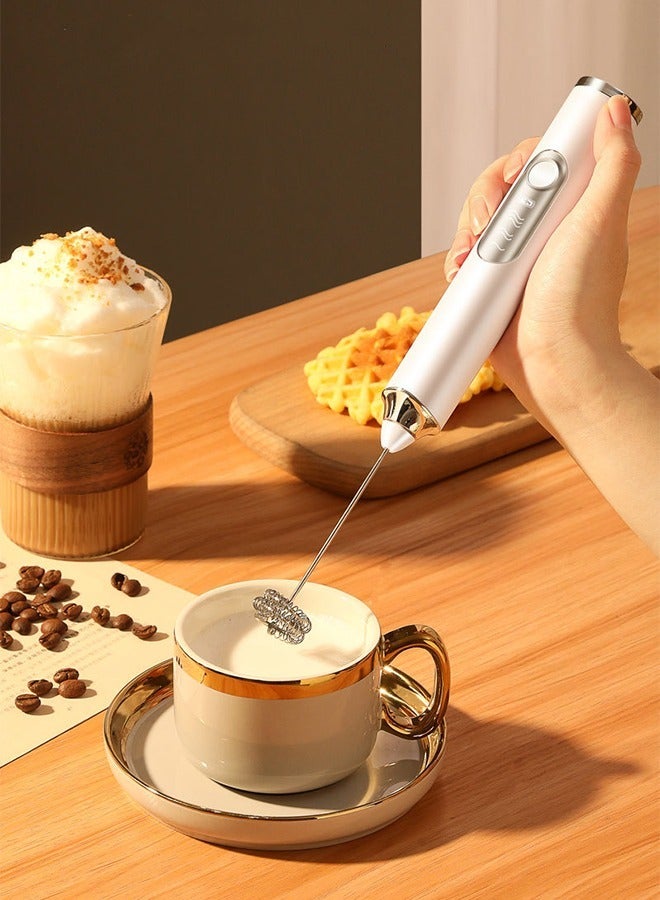 Haidue Portable Handheld Milk Frother - USB Rechargeable Electric Whisk with 3 Speeds for Coffee, Matcha, Cappuccino - Image 2