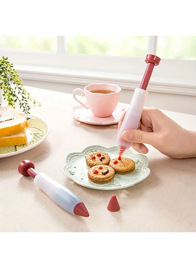 Red Pastry Squeeze Sauce Writing Brush Nozzle For Cake Cookie Dessert Decorating - Image 5