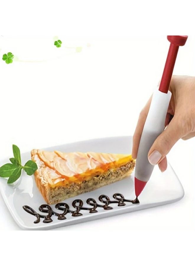 Red Pastry Squeeze Sauce Writing Brush Nozzle For Cake Cookie Dessert Decorating - Image 2