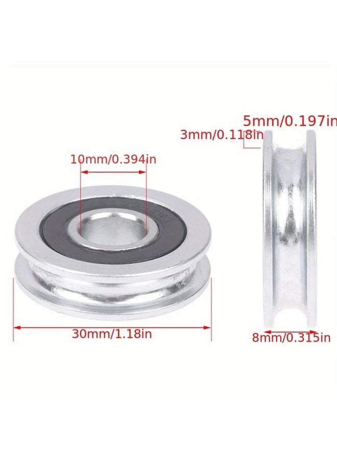 1pc U Groove Bearing Pulley 10x30x8mm Grooved Concave Guide Wheel For 5mm Wire Track - Image 4