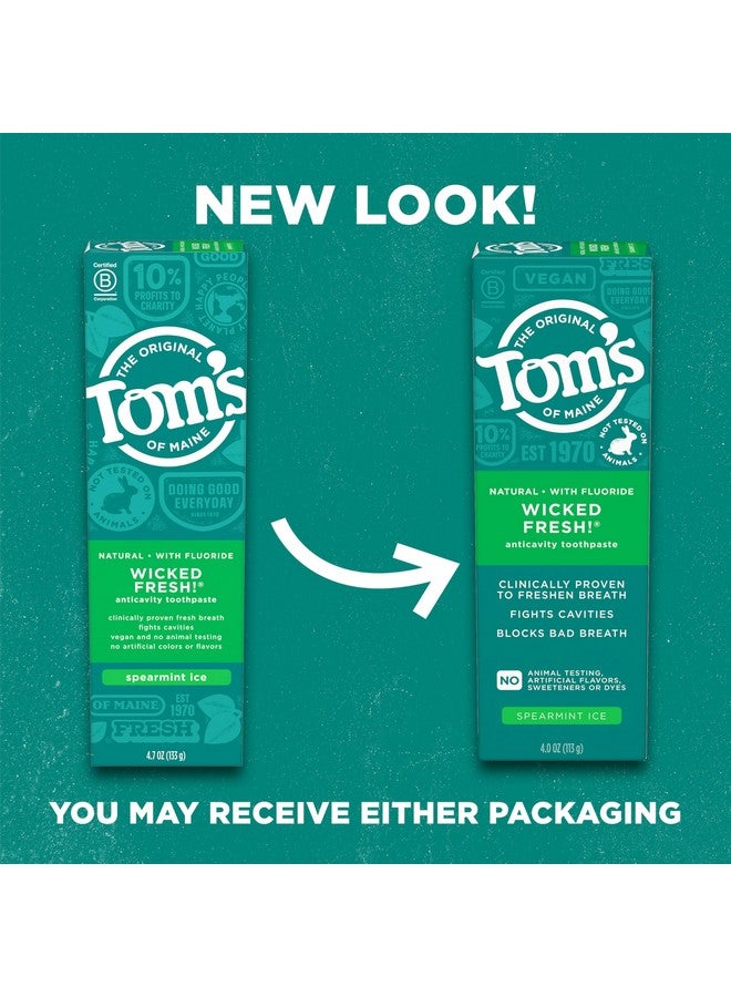 تومز أوف ماين معجون أسنان تومز أوف مين "ويكد فريش!" الطبيعي المضاد للتسوس، بالفلورايد، بنكهة النعناع، عبوة من 3 قطع، 4 أونصة - Image 2