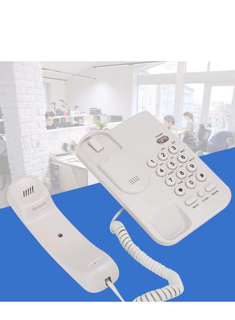 Barakah Landline Corded Telephone, No AC Power Required Wired, Retro Classical , Big Button for Hotel Home Office, for KX T3026CID Basic(White) - Image 2