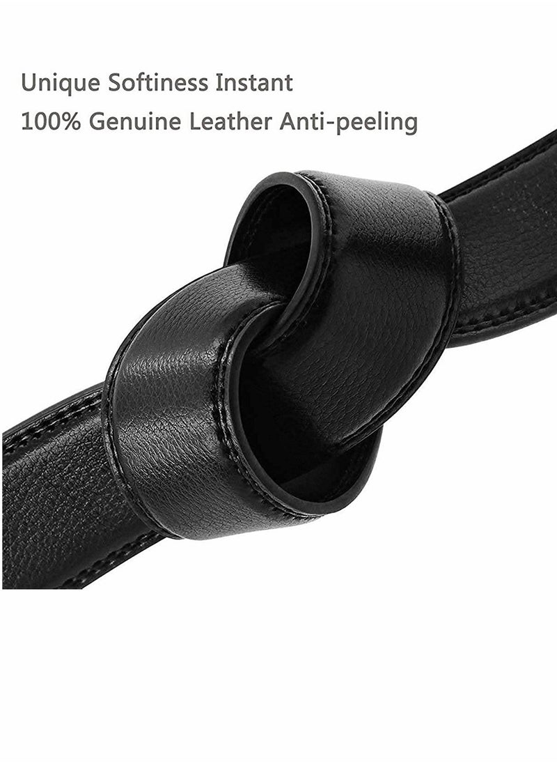 Excefore - Men's Belt, Leather Ratchet Dress Belt, Belt Adjustable Sliding Buckle, Automatic Buckle (2 PCS) - Image 1
