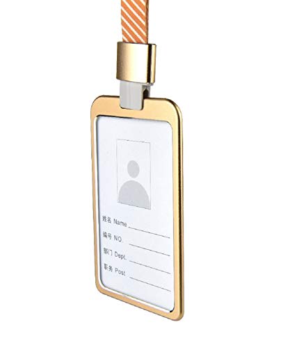 WHNOATOC Golden ID Card Holder for Office, Women, Men, School Students - Stylish Steel Cover Pack of 1 - Image 1