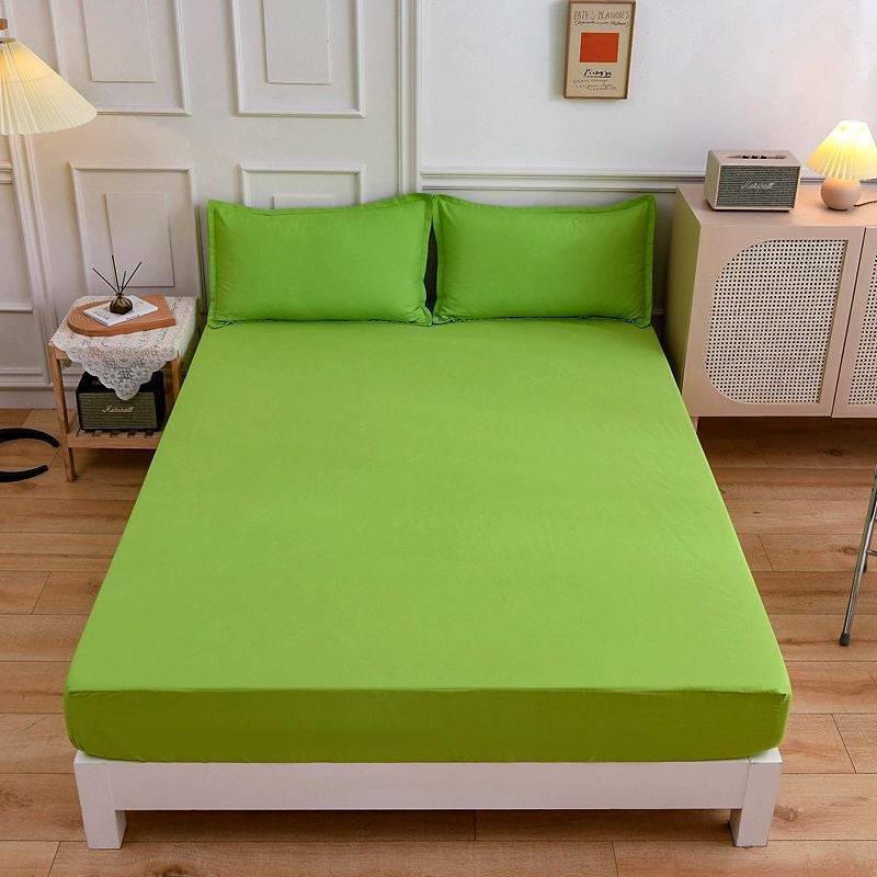 New Solid Color Simple Sanding Bed Hat Pillowcase Single Double Dark Plain Bedspread - Image 5