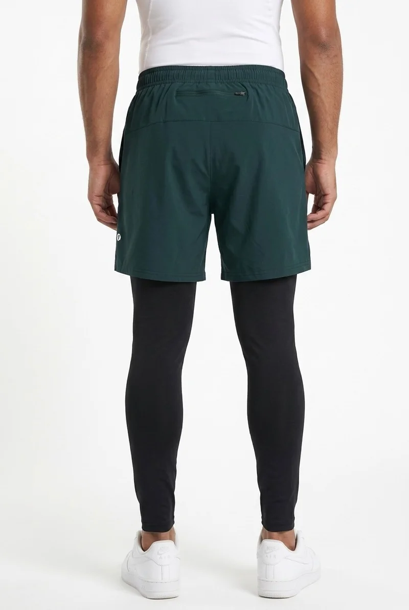 Moveletix Green Men's 2in1 Training Shorts Green with Legging for Men | Best Price UAE
