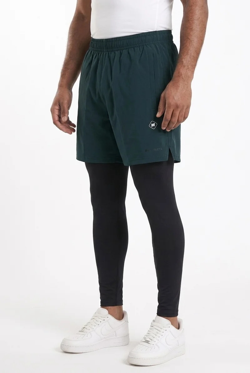 Moveletix Green Men's 2in1 Training Shorts Green with Legging for Men | Best Price UAE