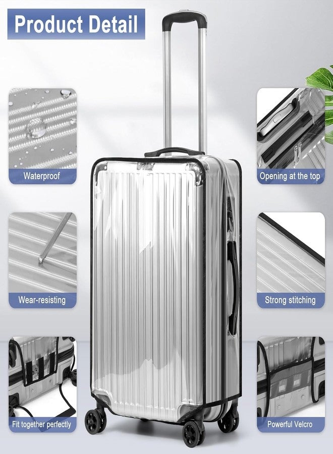 QUICZEN Suitcase Cover | Transparent PVC Luggage Cover for Hard Trolley Bag | Waterproof Clear Protective Trolley Bag Cover with Zipper, Travel Dustproof Protector (24 INCH [Medium]) - Image 3