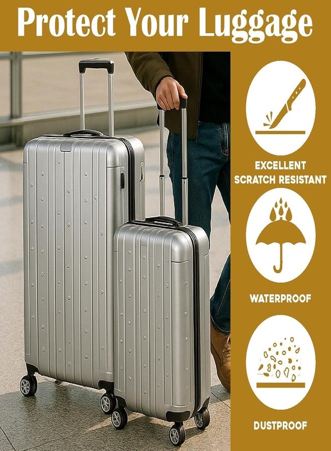 QUICZEN Suitcase Cover | Transparent PVC Luggage Cover for Hard Trolley Bag | Waterproof Clear Protective Trolley Bag Cover with Zipper, Travel Dustproof Protector (24 INCH [Medium]) - Image 5