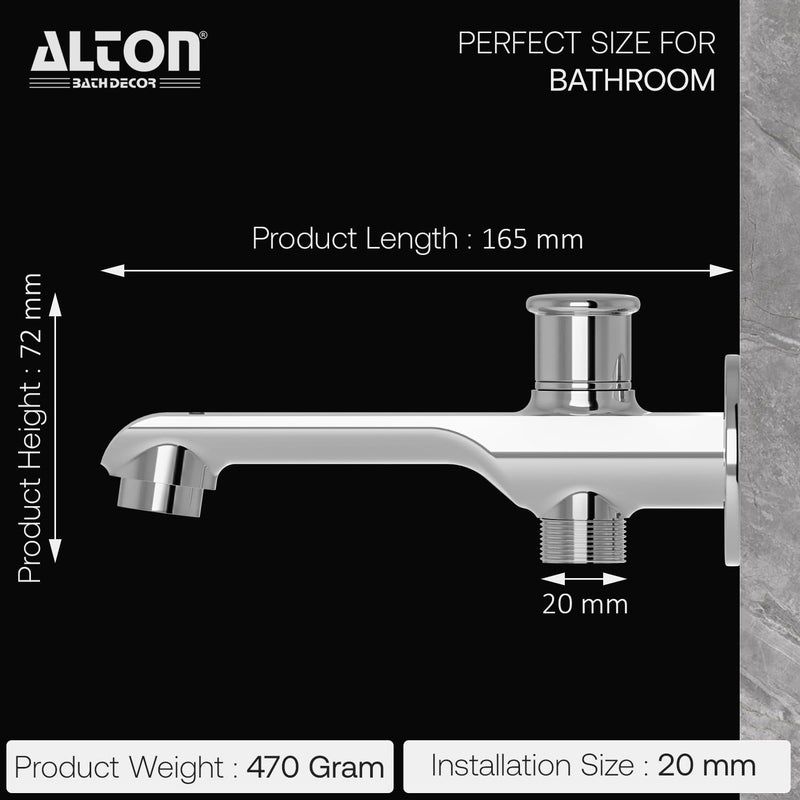 ALTON AXN9555 Bath Tub Spout with Button Attachment for Hand Shower Silver - Image 2
