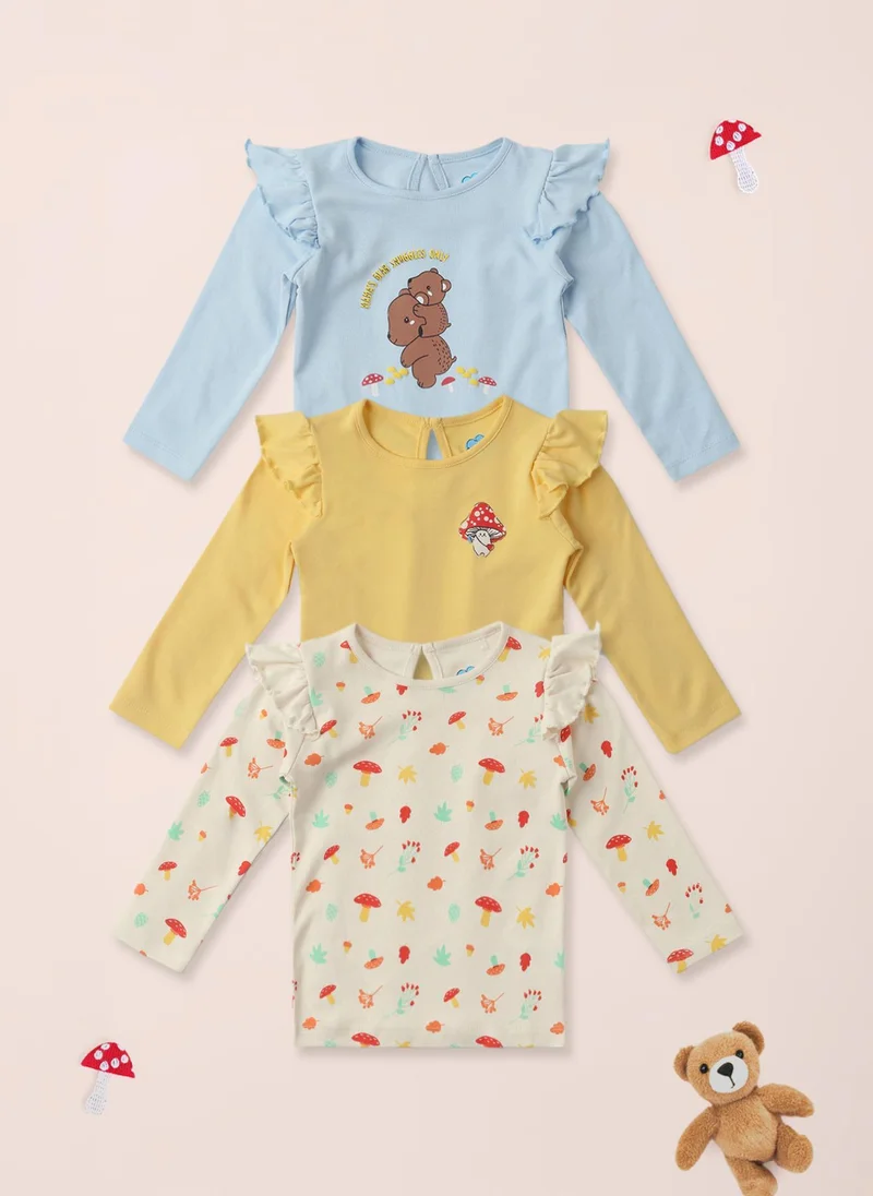 نوتيناتي Nautinati Cotton AOP Printed T-shirt Pack of 3 for Infants