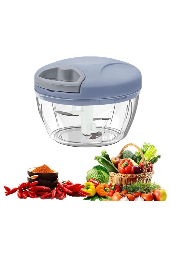 MANUAL HAND FOOD CHOPPER COMPACT 12.5 CM VEGETABLE & FRUIT CUTTER, MULTIPURPOSE KITCHEN TOOL.