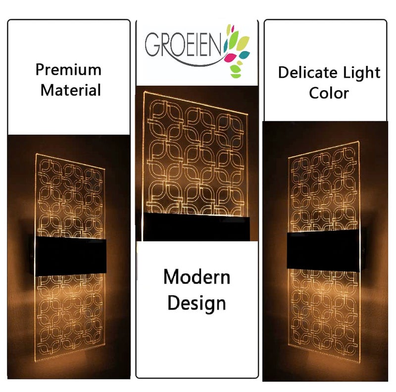 Groeien طقم Groeien من 2 مصابيح LED حديثة 15 وات شفافة زخرفية داخلية منزلية من الأكريليك دافئة بيضاء 2 - Image 3