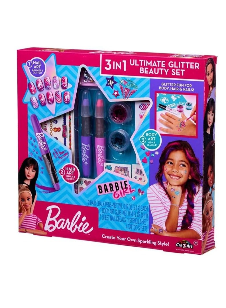 CRAZ ART Barbie 3 in 1 Ultimate Glitter Beauty Set - Image 3
