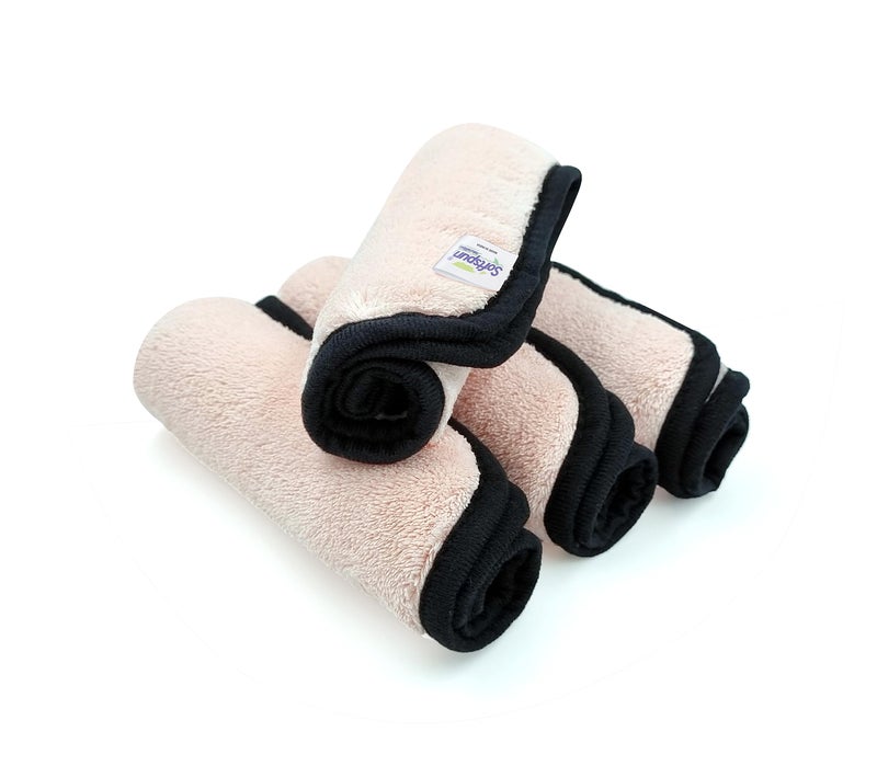 SOFTSPUN Microfiber Hand & Face Wipes 280 GSM 20x30 Cms, 4 Piece Towel Set, (Light Pink) Super Soft & Silky for Hand, Face and Body - Hypoallergenic Sensitive Skin Wipes & Washcloths. - Image 2