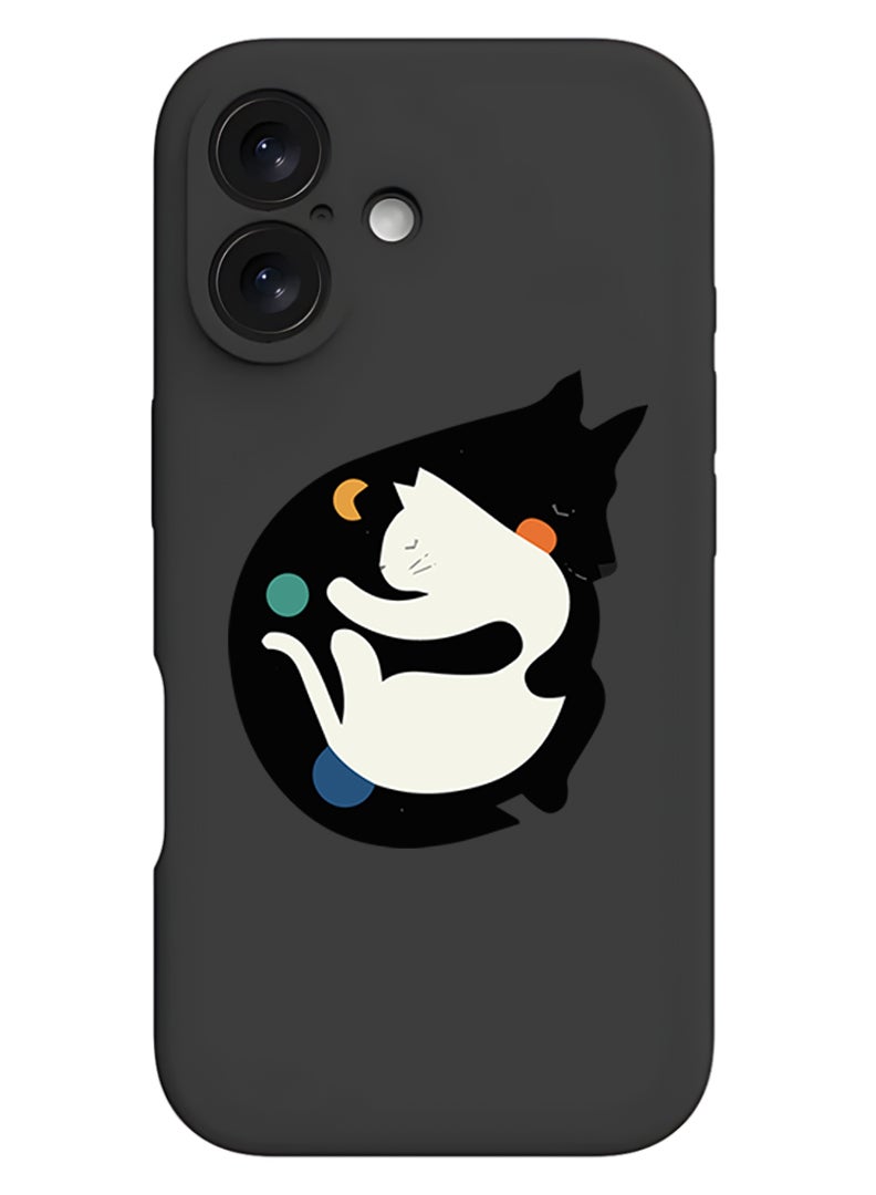 Theodor Protective Slim Fit Case Liquid Silicone Cover with Full Body Protection Anti-Scratch Shockproof Case For Apple iPhone 17 (Black) More Hugs - Image 1