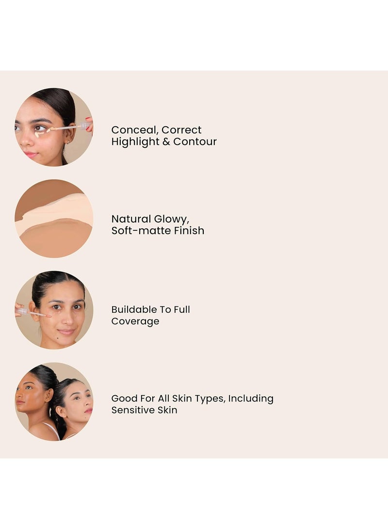 LAMIOR Luminous Retouch Concealer, Cheesecake - 6ml, Full Coverage, Long Wear, Blendable, Feather-Light, Hydrating, Luminous Finish, Sweat-Resistant, Vegan Formula for All-Day Radiance soft matte - Image 4