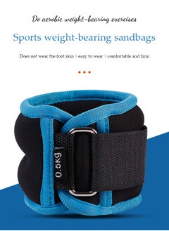 DUNISO 2Pcs Ankle Weights Leg Arm Weights Wrist Weights Set with Adjustable Strap for Women Men Yoga Walking Jogging Dance Fitness (blue)  - Image 3