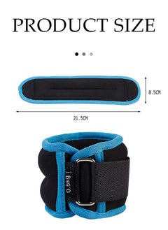 DUNISO 2Pcs Ankle Weights Leg Arm Weights Wrist Weights Set with Adjustable Strap for Women Men Yoga Walking Jogging Dance Fitness (blue)  - Image 2