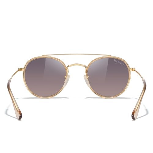 MERRY'S Retro Round Polarized Sunglasses - Unisex Double Bridge Sun Glasses - Image 5