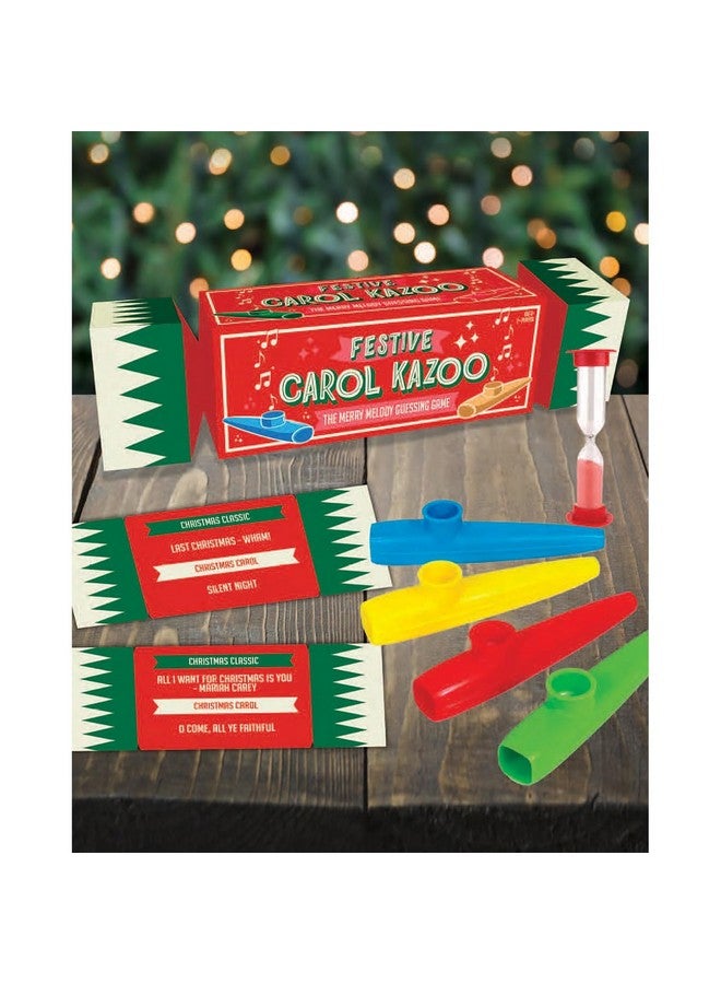 Gift Republic Festive Carol Kazoo Game - Fun Christmas Party Game for Family & Friends, Includes 4 Kazoos & Christmas Songs, Secret Santa Gift & Holiday Entertainment, Red - Image 1