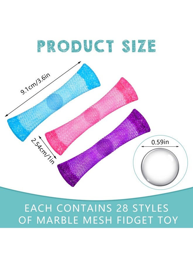 Macarrie 100 قطعة لعبة فidget من الرخام مع شبكة لتخفيف التوتر، لعبة فidget للقلق، ألعاب فidget رخامية هادئة، ألعاب فidget صامتة، ألعاب فidget صغيرة للمدرسة والفصول الدراسية والمكتب، هدايا لاضطراب فرط الحركة وتشتت الانتباه، الوسواس القهري، والتوحد. - Image 3