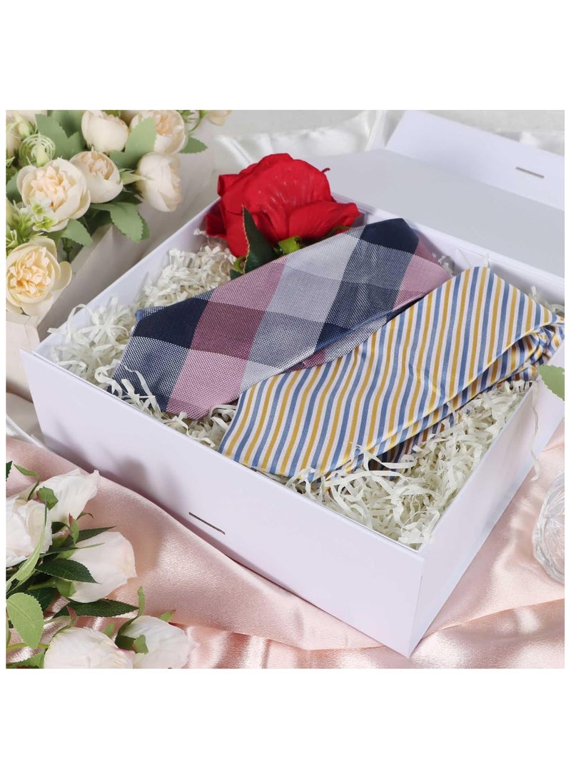 دان كولين علبة هدايا عالية الجودة، شريط الشريط الأبيض مربع هدايا كبيرة، مع غطاء مربع قابل للطي، مناسبة للأعياد، عيد ميلاد، ذكرى 29 * 22 * 10 سم - Image 4