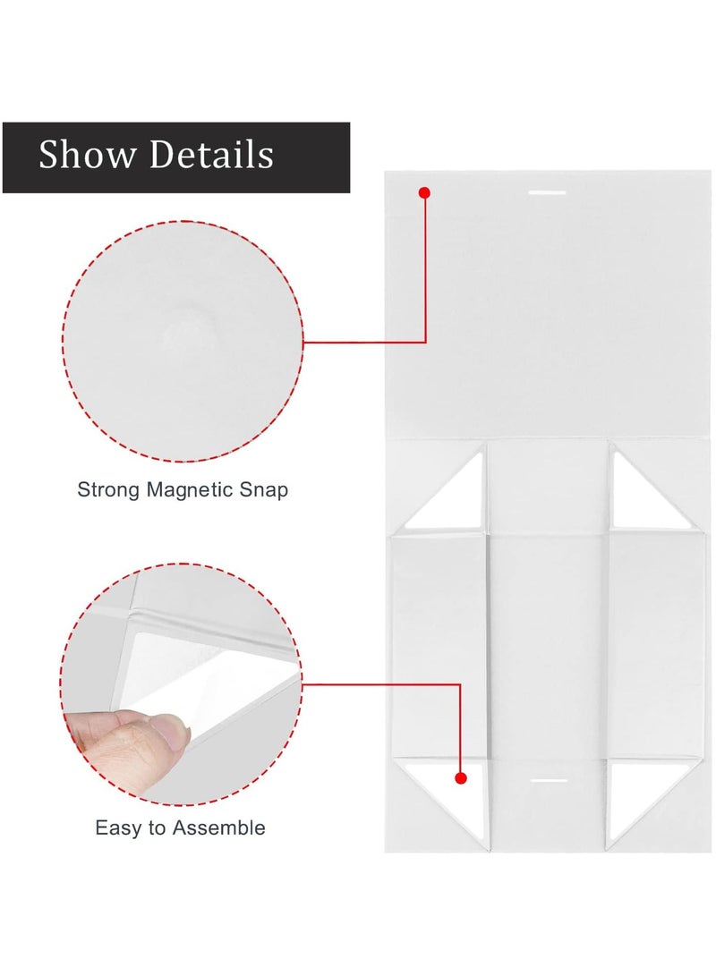 دان كولين علبة هدايا عالية الجودة، شريط الشريط الأبيض مربع هدايا كبيرة، مع غطاء مربع قابل للطي، مناسبة للأعياد، عيد ميلاد، ذكرى 29 * 22 * 10 سم - Image 5