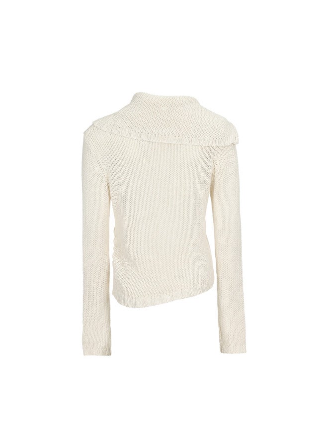 Zara Women's Knit Turn-down Collar Casual Fashion Versatile Cardigan Sweater - Image 3