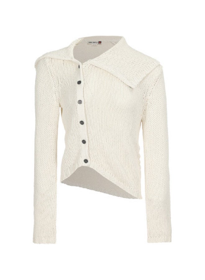 Zara Women's Knit Turn-down Collar Casual Fashion Versatile Cardigan Sweater - Image 1
