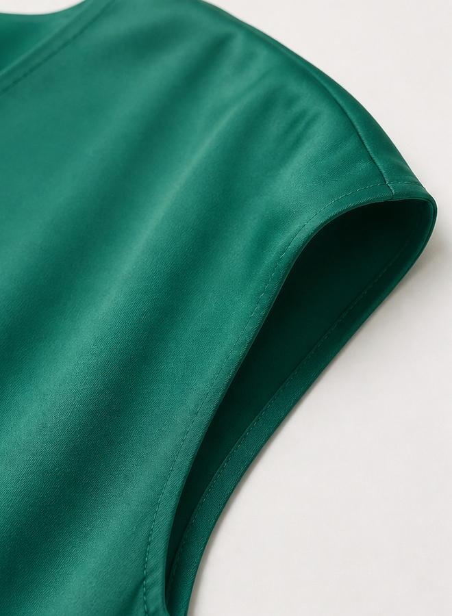 Take Two Neon Green A-Line Knee-Length Dress - Image 4