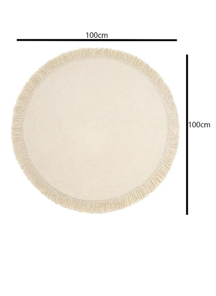 HOME TASTE TOMSUN Soft Round Washable Area Rug 100 Cm Round Non-Slip Small Circle Mat Thin Indoor Floor Carpet  - Image 2