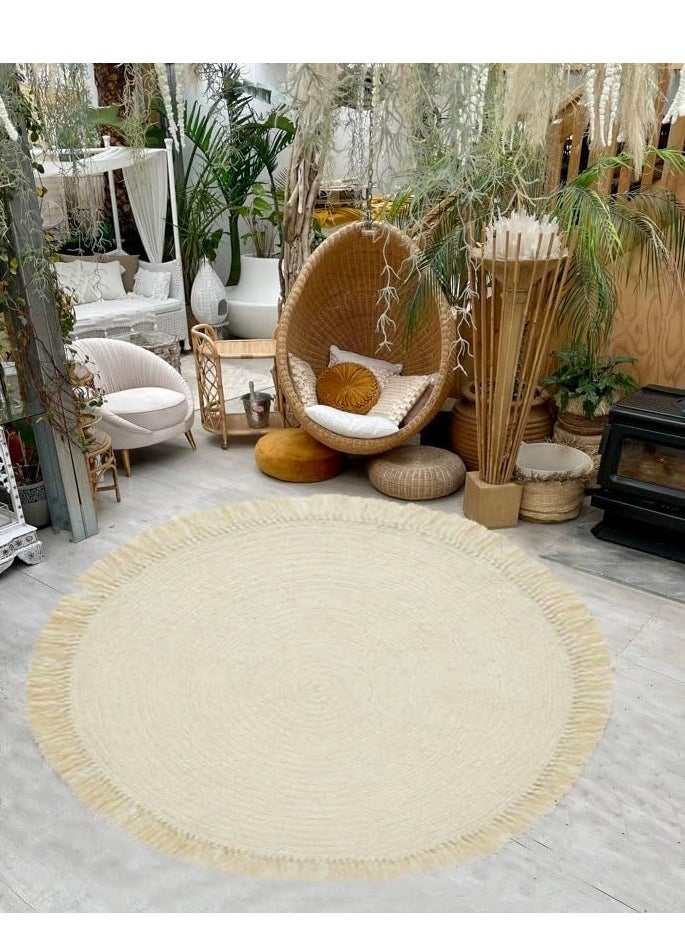 HOME TASTE TOMSUN Soft Round Washable Area Rug 100 Cm Round Non-Slip Small Circle Mat Thin Indoor Floor Carpet  - Image 3