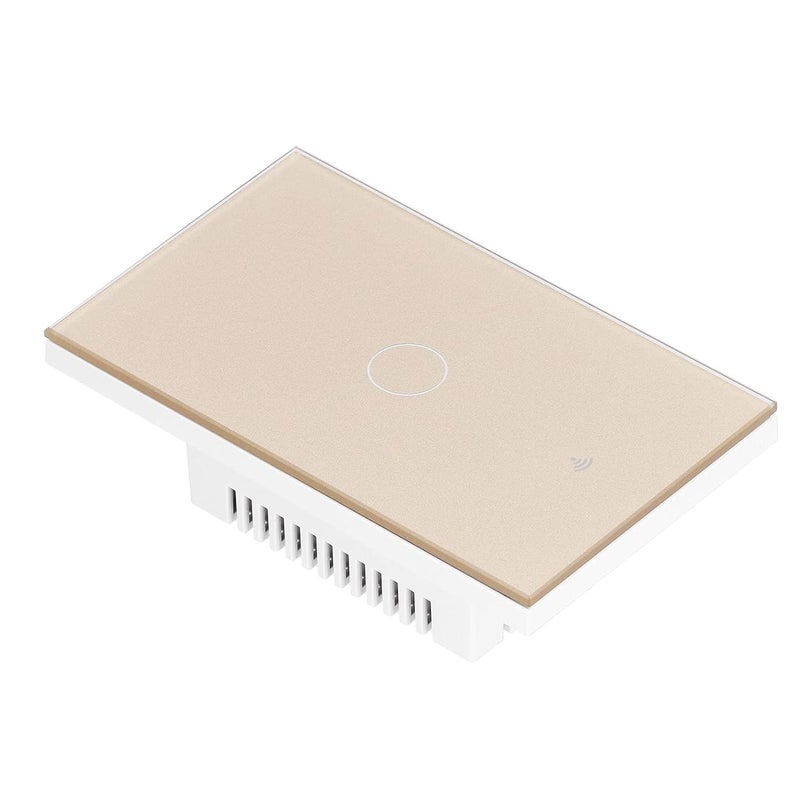 مفتاح لمس واحد مع التحكم الصوتي، تيار مقنن 10 أمبير، لون ذهبي، متوافق مع Zigbee - وظيفة المؤقت، زجاج مقوى متين، أتمتة المنزل الذكي (ذهبي) - Image 2