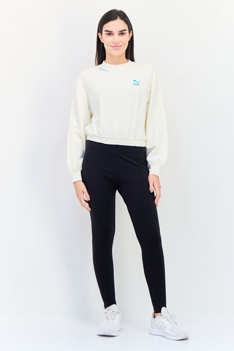 PUMA Women Relaxed Fit Long Sleeve Outdoor Sweatshirts, Off White  - Image 4