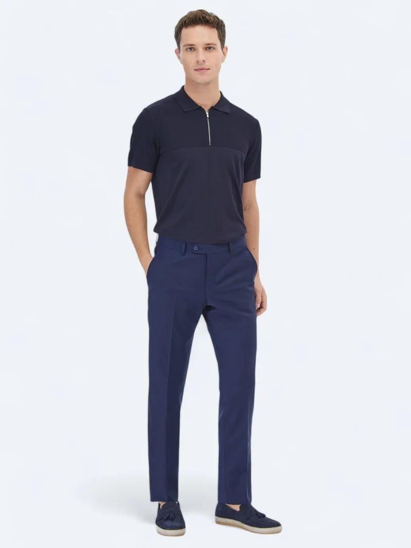 Kip Saks Weaving Fitted Fit Classical Wool Blended Trousers